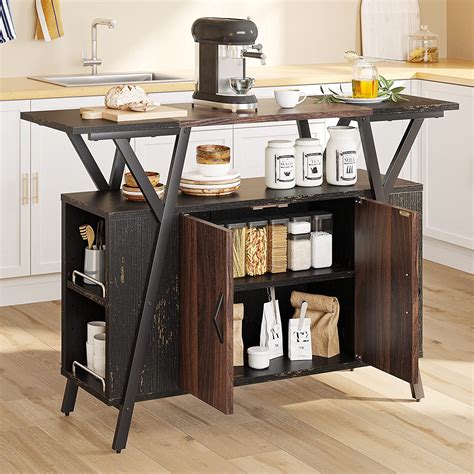 Buy Bestier Kitchen Island with Storage Cabinet, Coffee Bar Cabinet ...
