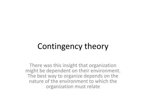 Image result for Elements of Contingency Theory