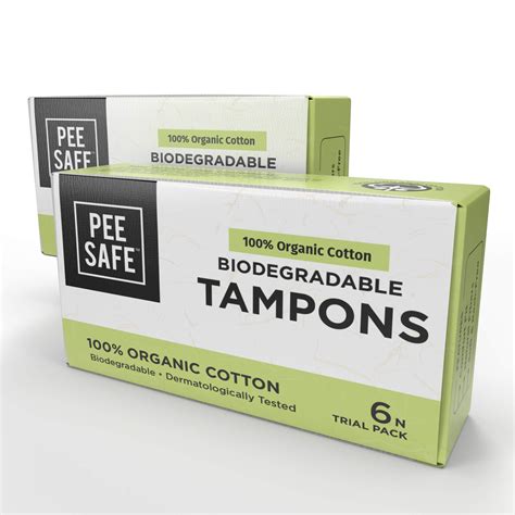 Buy Pee Safe 100% Cotton, Biodegradable Tampons, Set Of 2, Trial Pack ...