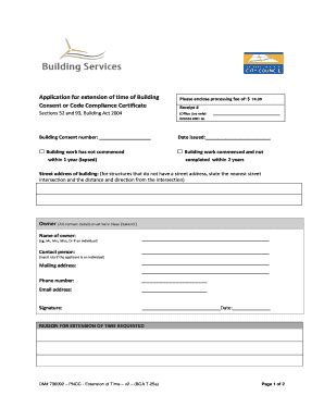Fillable Online Application Form for Extension of Time - PDF Fax Email ...