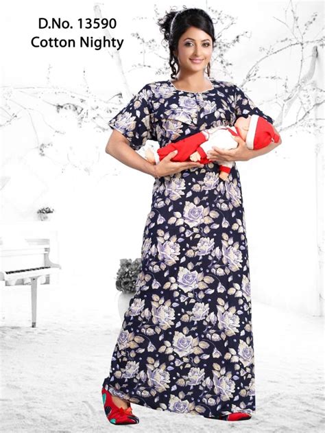Seven Cross Mother Cotton Feeding Nighty Collection