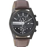 Fastrack Men Tick Tock Quartz Multifunction Black Dial Brown Leather ...