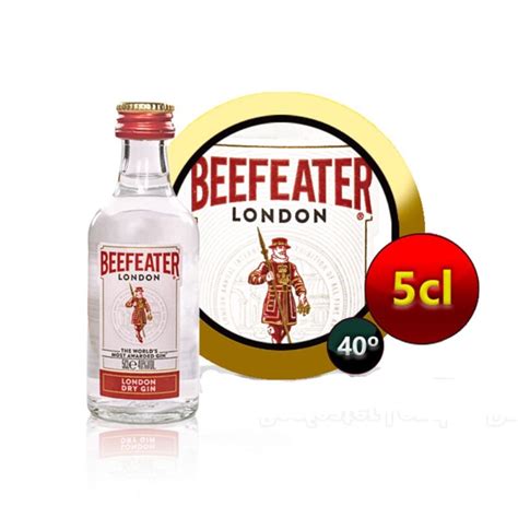 Mini botella ginebra Beefeater. 5cl. Detalle de boda para invitados.