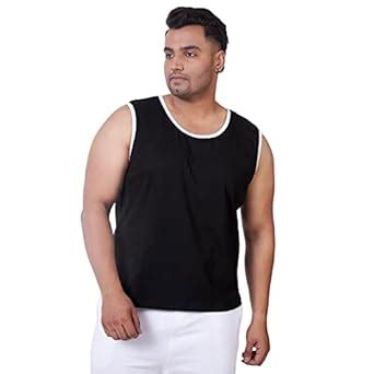 Buy VAISHVIK Mens Plus Size Sando Tank top Chest Size 3XL 48 inches Jet ...