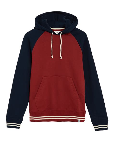 Buy Pure Cotton Colour Block Hoodie at Marks & Spencer