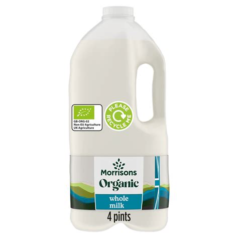 Morrisons Organic British Whole Milk 4 Pint - Morrisons Online ...
