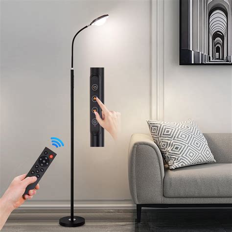 XXEAN Super Bright LED Floor Lamp with Remote,22W Dimmable Standard ...