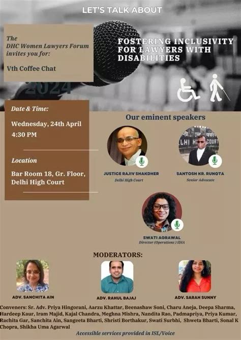 DHC Women Lawyers Forum, Vth Coffee Chat, Lawyers With Disabilities