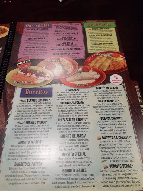 Menu at La Carreta Mexican Restaurant, Kingsport, N Eastman Rd
