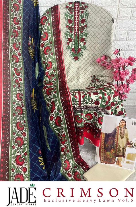 JADE CRIMSON EXCLUSIVE HEAVY LAWN COLLECTION VOL 5 LAWN COTTON DIGITAL ...