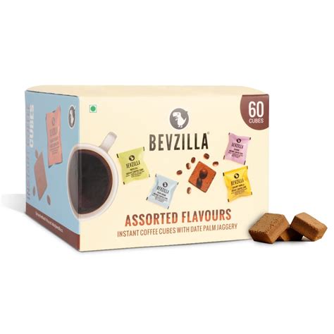 Bevzilla 60 Assorted Instant Coffee Cubes Pack with Date Palm Jaggery ...