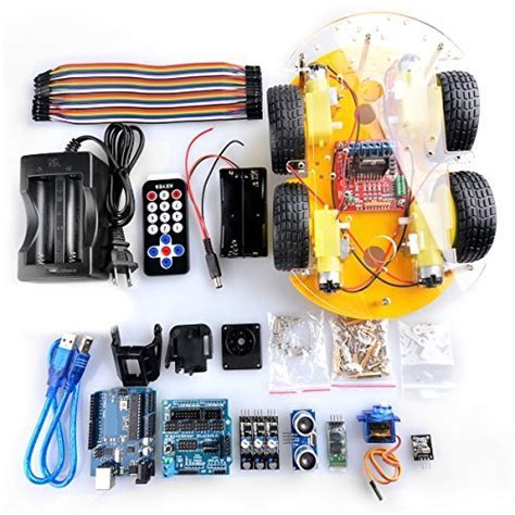 Buy Crenova Robot Car Kit for Arduino, 4 Wheel Bluetooth Utility ...