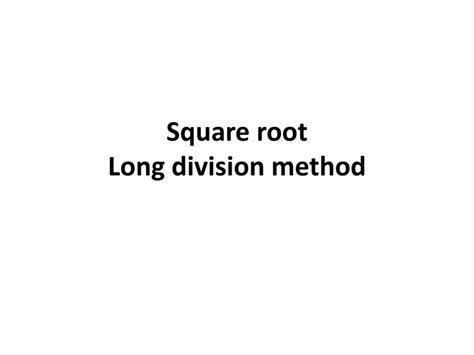 Image result for Finding Square Root by Long Division Method