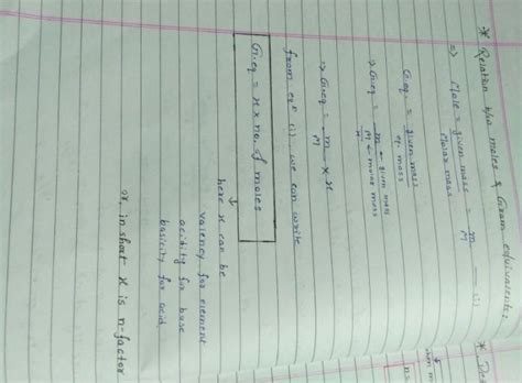 What is relation between gram equivalent and moles? - Brainly.in