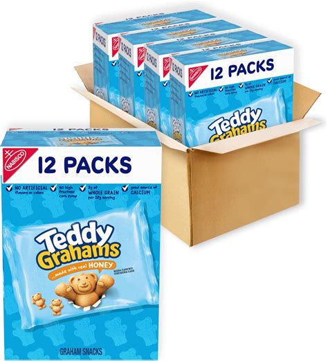 Amazon.com: TEDDY GRAHAMS Honey Graham Snacks, Bulk Kids Snacks, 6 - 10 ...