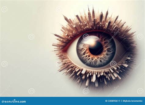 Skyscrapers of a Big City in the Form of Eyelashes, Eyes. Space for ...