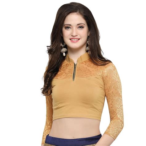 Janasya Women's Cotton Lycra Stretchable Readymade Blouse (BL004 ...