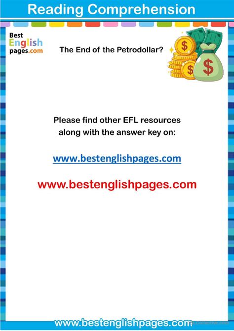 The End of The Petrodollar? Reading…: English ESL worksheets pdf & doc