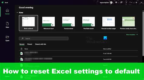 Image result for Restore Excel Defaults