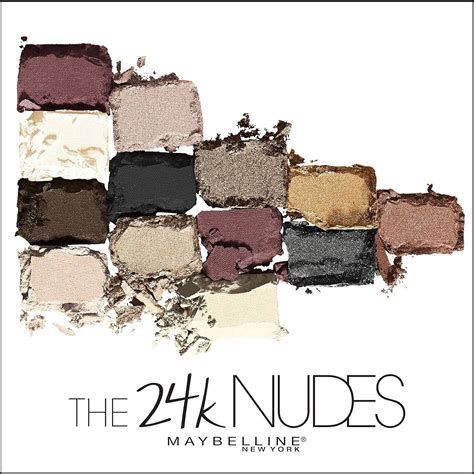Maybelline The 24K Nudes Gold Eyeshadow Palette Makeup, 12 Pigmented Matte & Shimmer Shades ...