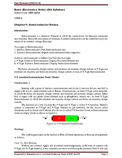 18EC24 Basic Electronics Notes - Basic Electronics Notes (Old Syllabus ...