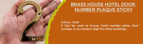 eSplanade 4" Brass House Hotel Door Number Plaque Sticky Numeric ...