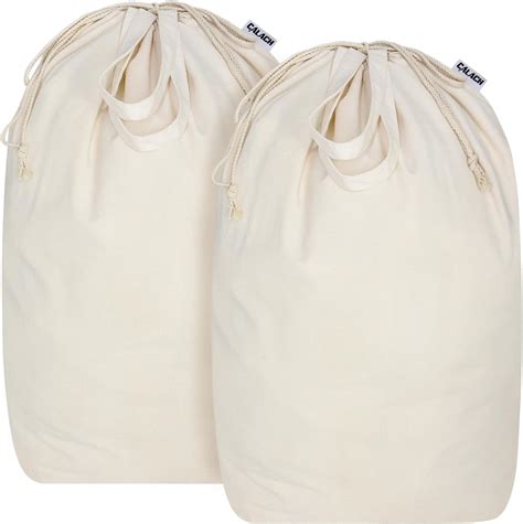 Amazon.com: CALACH Canvas Laundry Bags with Handles & Square Base13.8"x ...