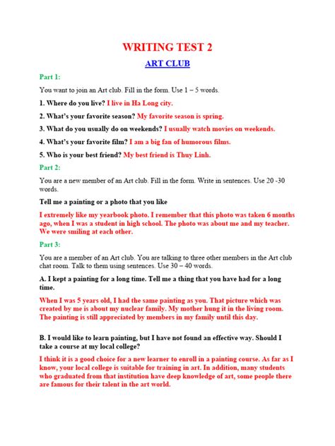 Image result for Writing Test Samples