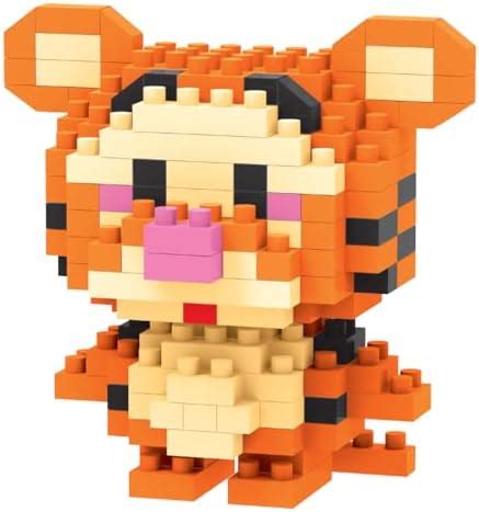 JOY JUNCTION Tiger Theme Orange Mini Blocks DIY Building Blocks Toy for ...