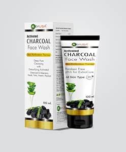 ACTIVATED Charcoal face wash with Aloe vera, Turmeric, Neem & Tulsi ...