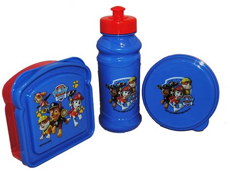 Buy Paw Patrol Blue and Red Water bottle, Snack Container, and Sandwich ...