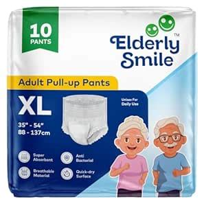 ELDERLY SMILE Super Absorbent Premium Pull Up Pants | Waist Size (35 ...