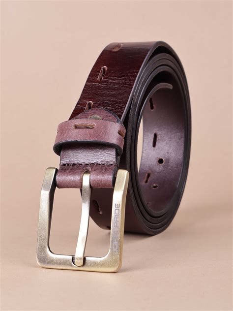 Coffee Vintage Leather Belt | Plus Size Belts | John Pride