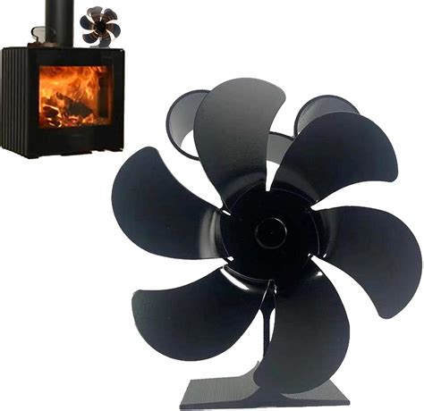 Heat Powered Stove Fan, Wood Stove Fan with 6 Blades, Non Electric ...