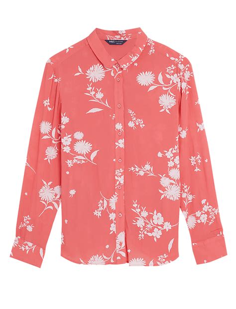 Buy Floral Regular Fit Longline Shirt at Marks & Spencer