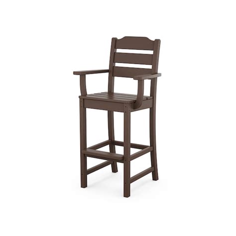 POLYWOOD Oakport 7-Piece Brown Bar Height Patio Dining Set Plastic ...