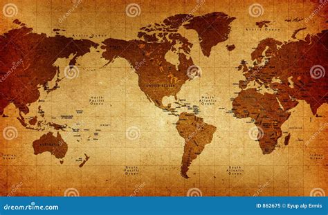 Old World Map stock illustration. Illustration of backgrounds - 862675
