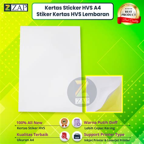 Jual Kertas Stiker Sticker HVS A4 Doft Doff Putih Polos High Quality ...