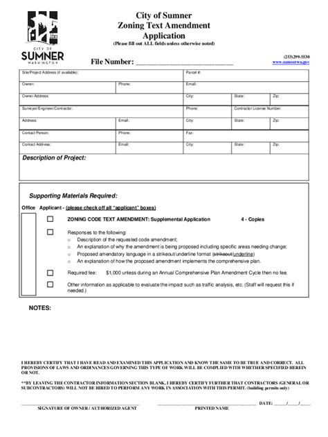 Fillable Online City of Sumner Request for Change in Zoning Application ...