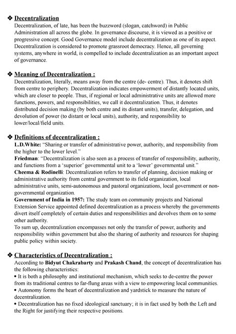 Decentralization in IND - Decentralization Decentralization, of late ...