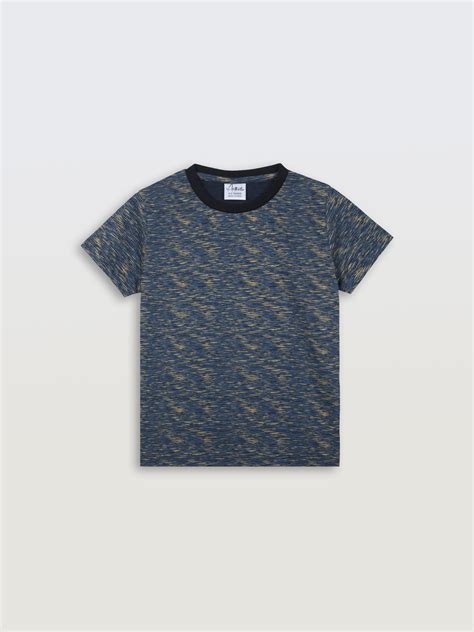 BLACK MELANGE SPORTY SHORT SLEEVE BOYS T-SHIRT - BLACK Anthrilo OFFER