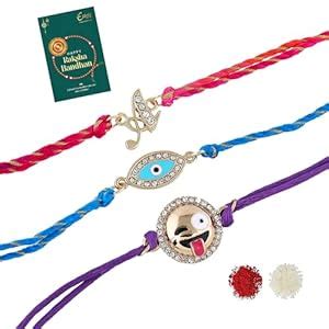 Buy Estele Men's Gold Plated Magnificent Emoji Symbol Bracelet With ...