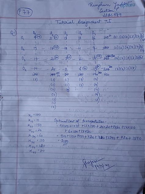 Assignment Problem in LPP 的图像结果