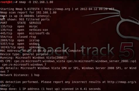 Nmap Operating System 的图像结果