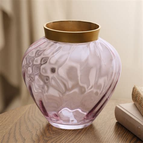 Shop Purple Diagonal Texture Glass Vase - at Best Price Online in India