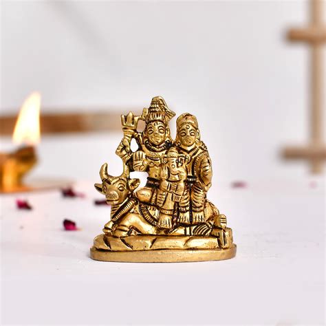 Buy CraftVatika Brass Shiv Family Murti for Home Temple Shiv Parivar ...