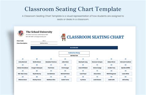 High School Classroom Seating Charts Classroom Seating Chart: Simple