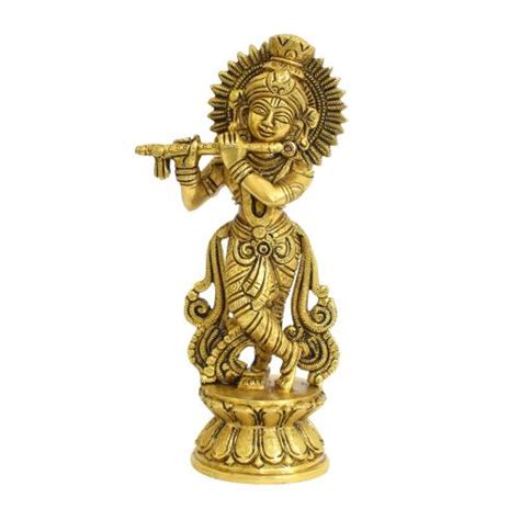 BRASS BUTTER KRISHNA IDOL