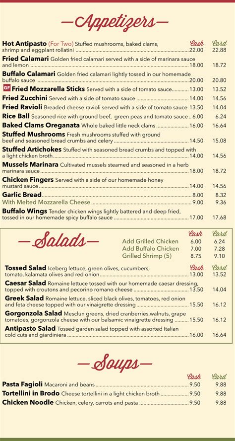 Menu - Two Brothers Pizza & Pasta