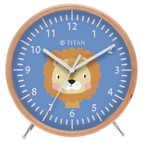 Buy Online Titan Wooden Shelf Clock for Kids with a Lion Cartoon Print ...